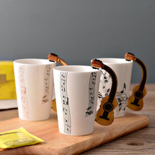 Load image into Gallery viewer, Creative Guitar Ceramic Cup Personality Novelty Music Note Milk Coffee Tea Cup Juice Lemon Mug Home Office Drinkware Unique Gift