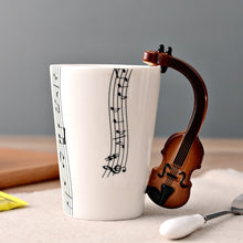 Load image into Gallery viewer, Creative Guitar Ceramic Cup Personality Novelty Music Note Milk Coffee Tea Cup Juice Lemon Mug Home Office Drinkware Unique Gift