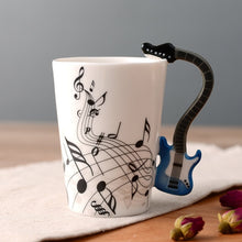 Load image into Gallery viewer, Creative Guitar Ceramic Cup Personality Novelty Music Note Milk Coffee Tea Cup Juice Lemon Mug Home Office Drinkware Unique Gift