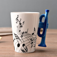 Load image into Gallery viewer, Creative Guitar Ceramic Cup Personality Novelty Music Note Milk Coffee Tea Cup Juice Lemon Mug Home Office Drinkware Unique Gift