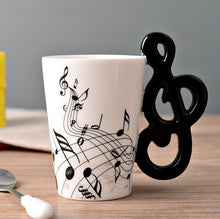 Load image into Gallery viewer, Creative Guitar Ceramic Cup Personality Novelty Music Note Milk Coffee Tea Cup Juice Lemon Mug Home Office Drinkware Unique Gift
