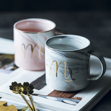 Load image into Gallery viewer, Classic Marble Porcelain Coffee Mug Hand Painted Ceramic Mr and Mrs Tea Milk Cups Cafe Drinkware Novelty Gifts