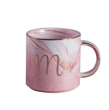 Load image into Gallery viewer, Classic Marble Porcelain Coffee Mug Hand Painted Ceramic Mr and Mrs Tea Milk Cups Cafe Drinkware Novelty Gifts