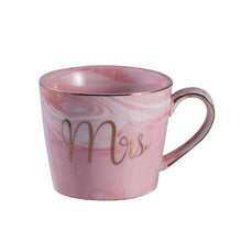 Load image into Gallery viewer, Classic Marble Porcelain Coffee Mug Hand Painted Ceramic Mr and Mrs Tea Milk Cups Cafe Drinkware Novelty Gifts