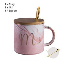 Load image into Gallery viewer, Classic Marble Porcelain Coffee Mug Hand Painted Ceramic Mr and Mrs Tea Milk Cups Cafe Drinkware Novelty Gifts