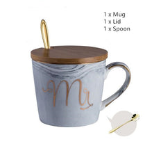 Load image into Gallery viewer, Classic Marble Porcelain Coffee Mug Hand Painted Ceramic Mr and Mrs Tea Milk Cups Cafe Drinkware Novelty Gifts