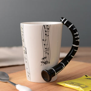 Creative Guitar Ceramic Cup Personality Novelty Music Note Milk Coffee Tea Cup Juice Lemon Mug Home Office Drinkware Unique Gift