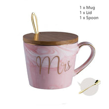Load image into Gallery viewer, Classic Marble Porcelain Coffee Mug Hand Painted Ceramic Mr and Mrs Tea Milk Cups Cafe Drinkware Novelty Gifts
